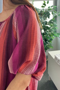 Vestido Ale Rayas Fucsia