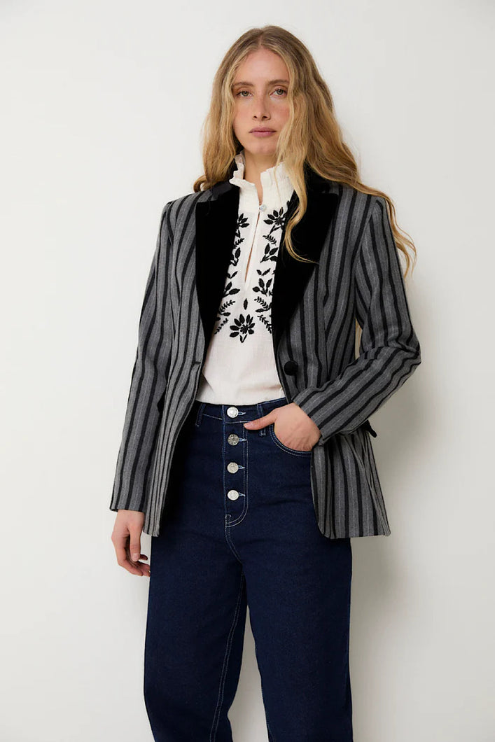 Blazer Ana Rayas Gris