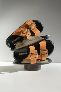 Sandalias Carlota Serraje Mandarina