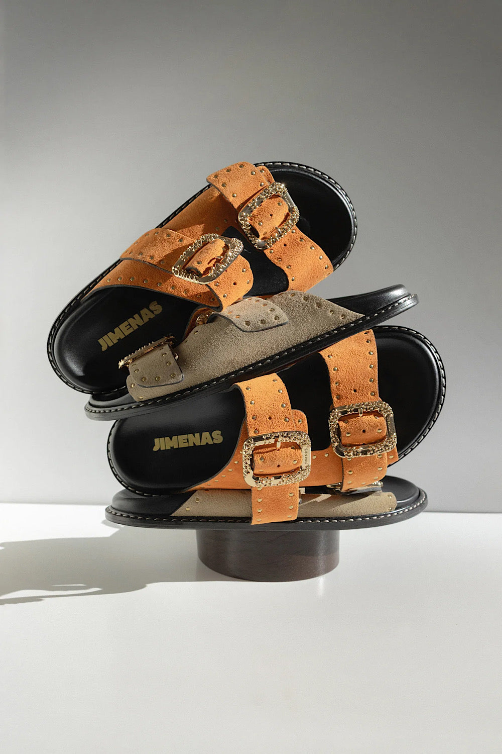 Sandalias Carlota Serraje Mandarina