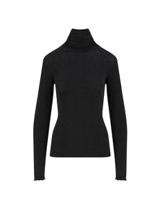 Top Cuello Lana Negro