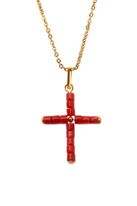 Collar Cruz Coral