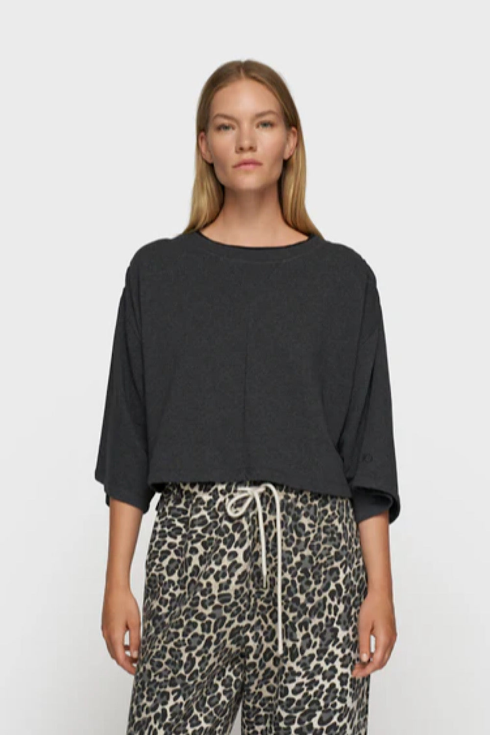 Sudadera Cropped Antracita