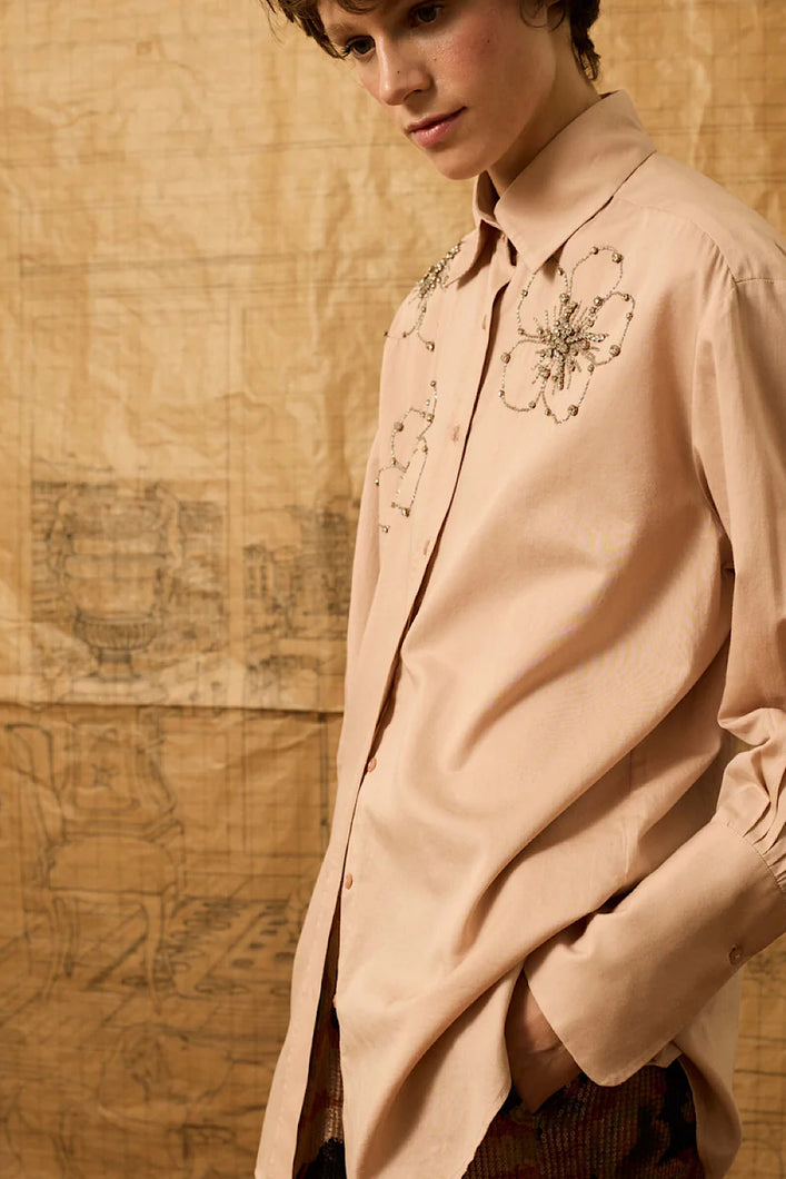 Camisa Brodery Rosa