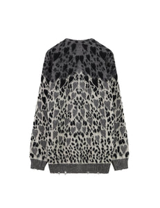 Cardigan Leopard Grey