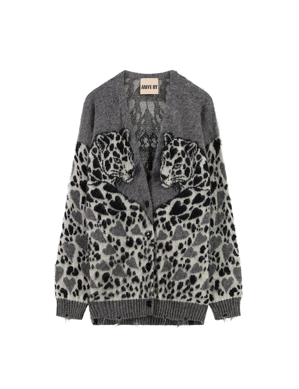 Cardigan Leopard Grey