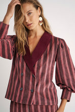Cargar imagen en el visor de la galería, Chaqueta Arabela Granate Stripes Velvet