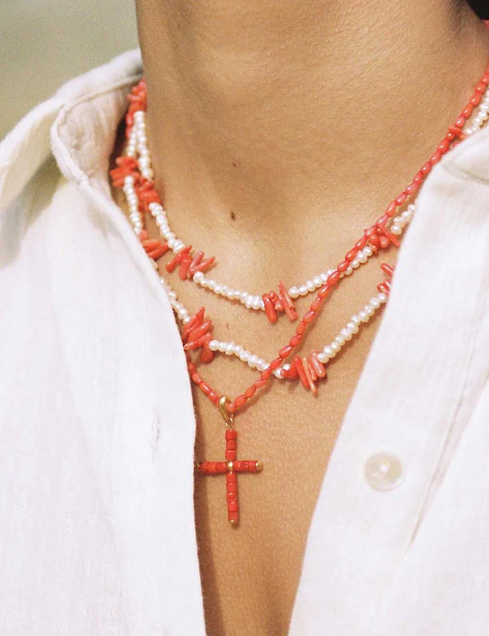 Collar Cruz Coral Choker