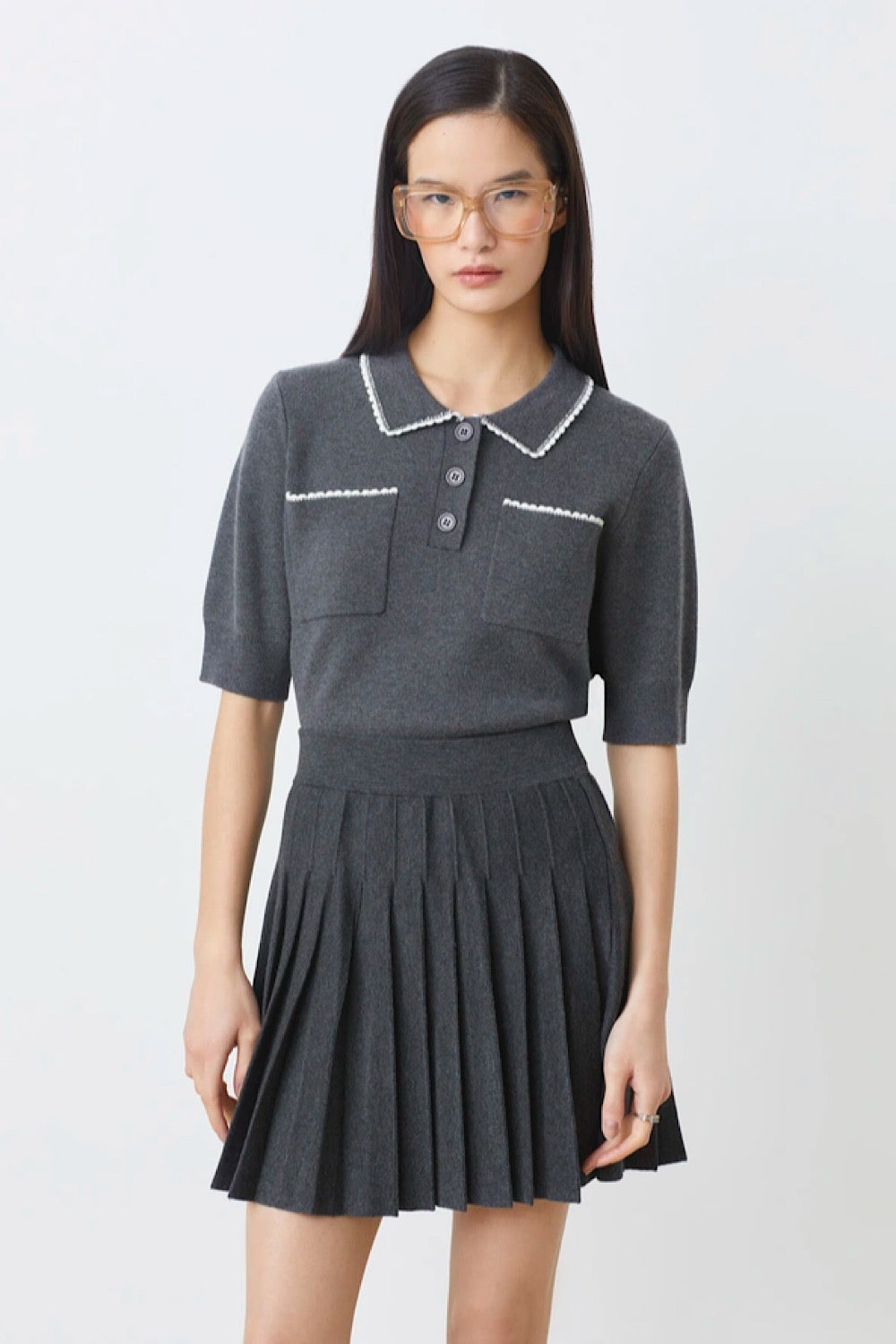 Falda College Grey