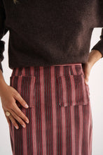 Cargar imagen en el visor de la galería, Falda Eulalia Granate Stripes Velvet