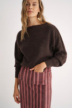 Cargar imagen en el visor de la galería, Falda Eulalia Granate Stripes Velvet
