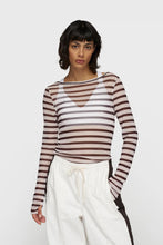 Cargar imagen en el visor de la galería, Camiseta Mesh Stripes Wine