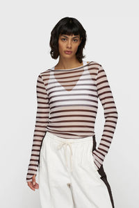 Camiseta Mesh Stripes Wine