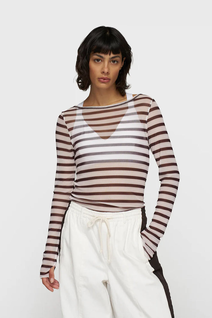 Camiseta Mesh Stripes Wine