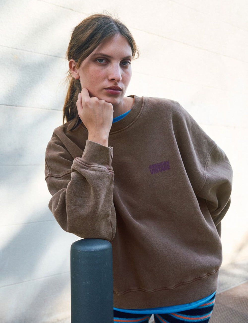 Sudadera Plizzy Castaña