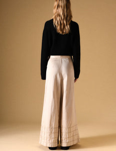 Pantalones Palazzo Crema