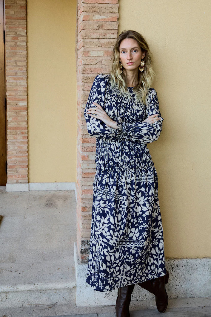 Vestido Valentina Bleu Hibiscus