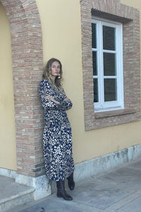Vestido Valentina Bleu Hibiscus