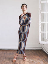 Cargar imagen en el visor de la galería, Vestido de Jacquard con Lúrex Azul