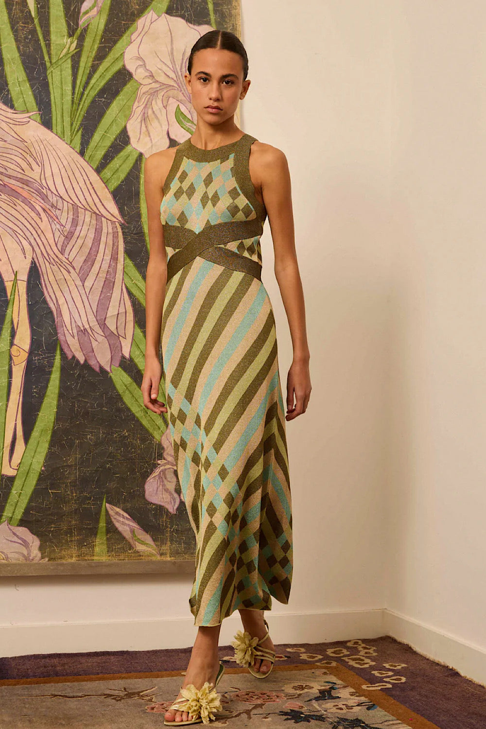 Vestido Lurex Intarsia