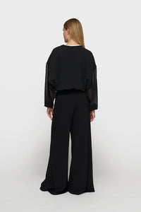 Pantalones Crepe Black