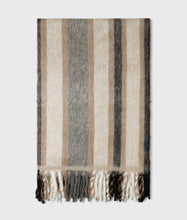 Cargar imagen en el visor de la galería, Manta Wool Blend Plaid Brown Grey