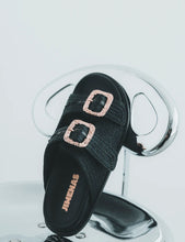 Cargar imagen en el visor de la galería, Sandalias Carlota Rafia Negro