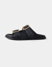 Cargar imagen en el visor de la galería, Sandalias Carlota Rafia Negro
