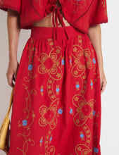 Cargar imagen en el visor de la galería, Falda Amapola Embroidery Rojo