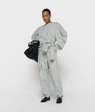 Cargar imagen en el visor de la galería, Jersey Puff Sleeve Neoprene Light Grey Melee
