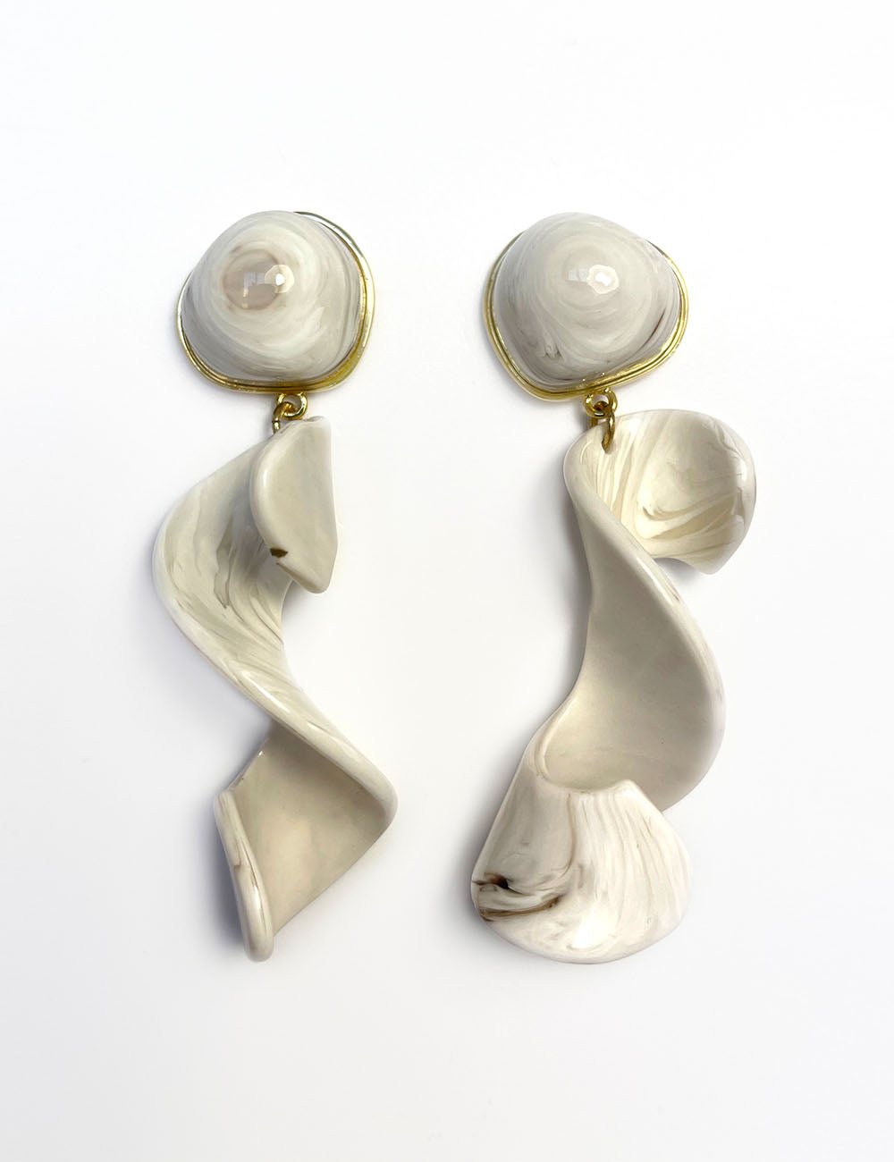 Pendientes Espiral Blanco