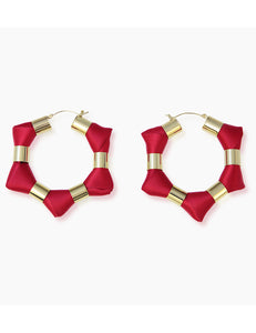 Pendientes de aro Punk Rojo