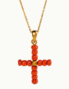 Collar Coral Cross