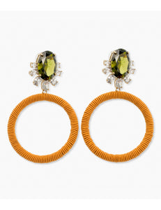 Pendientes de cristal y cordón